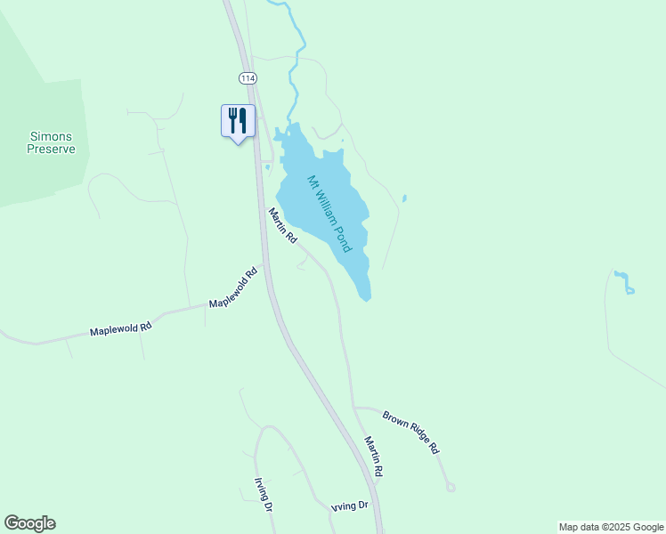 map of restaurants, bars, coffee shops, grocery stores, and more near 126 Martin Road in Weare