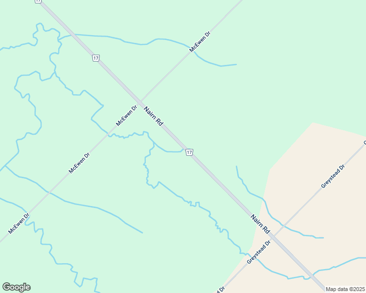 map of restaurants, bars, coffee shops, grocery stores, and more near County Road 17 in Middlesex County