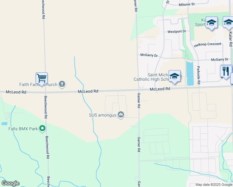 map of restaurants, bars, coffee shops, grocery stores, and more near in Niagara Falls