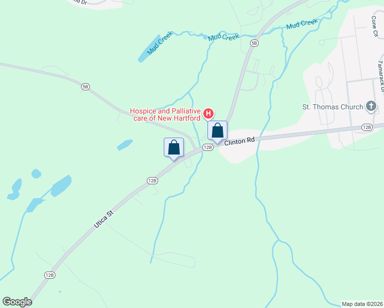 map of restaurants, bars, coffee shops, grocery stores, and more near Clinton Road in Clinton