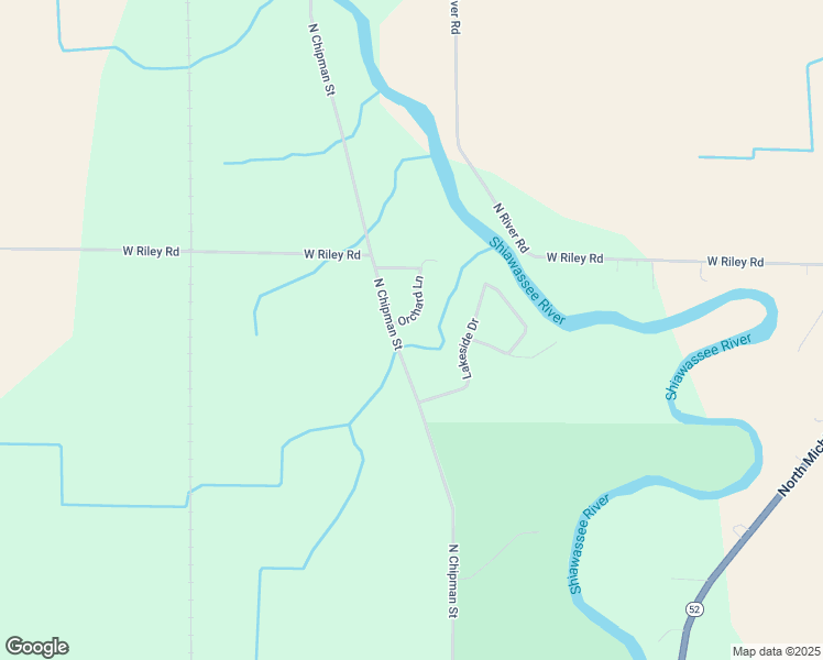 map of restaurants, bars, coffee shops, grocery stores, and more near 4860 Orchard Lane in Owosso