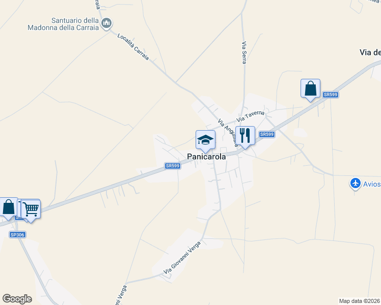 map of restaurants, bars, coffee shops, grocery stores, and more near 41 Via Trasimeno in Panicarola