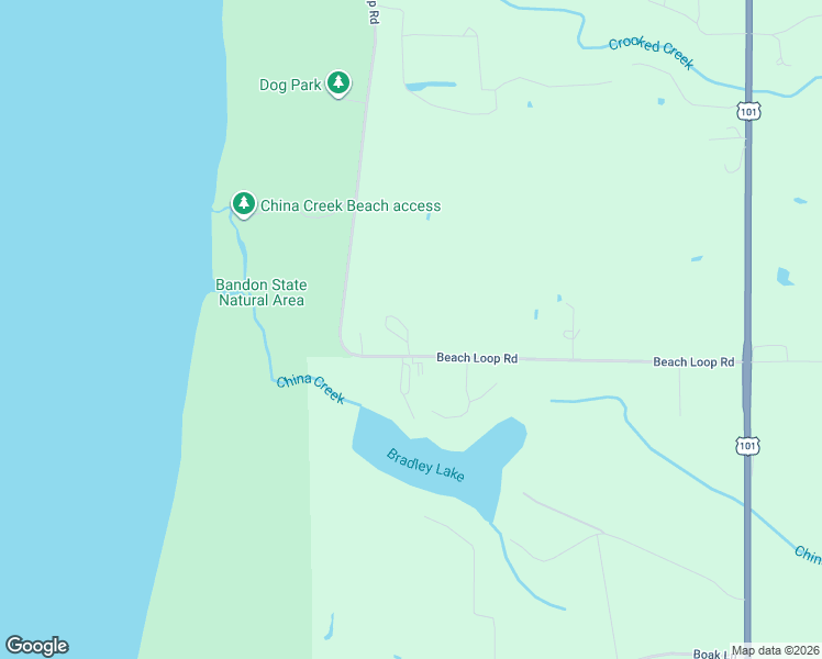 map of restaurants, bars, coffee shops, grocery stores, and more near 53877 Beach Loop Road in Bandon