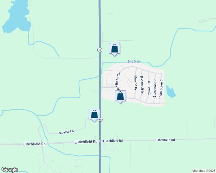 map of restaurants, bars, coffee shops, grocery stores, and more near 551 Continental Circle in Davison