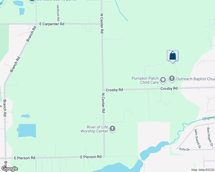 map of restaurants, bars, coffee shops, grocery stores, and more near 4021 Crosby Road in Flint
