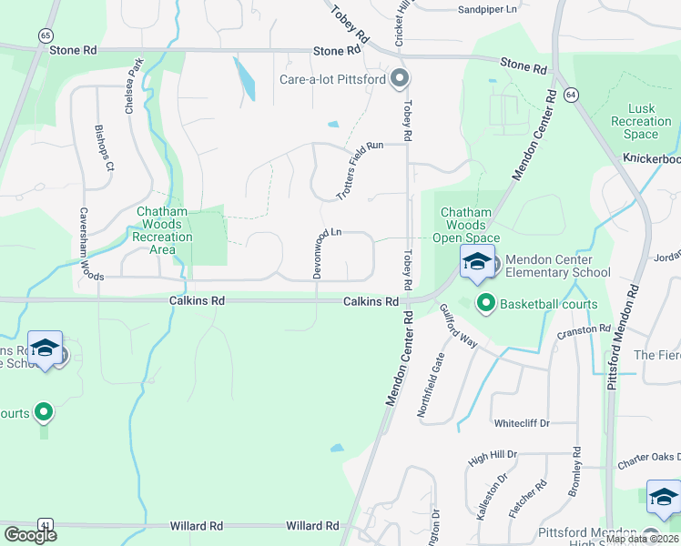 map of restaurants, bars, coffee shops, grocery stores, and more near 50 Devonwood Lane in Pittsford