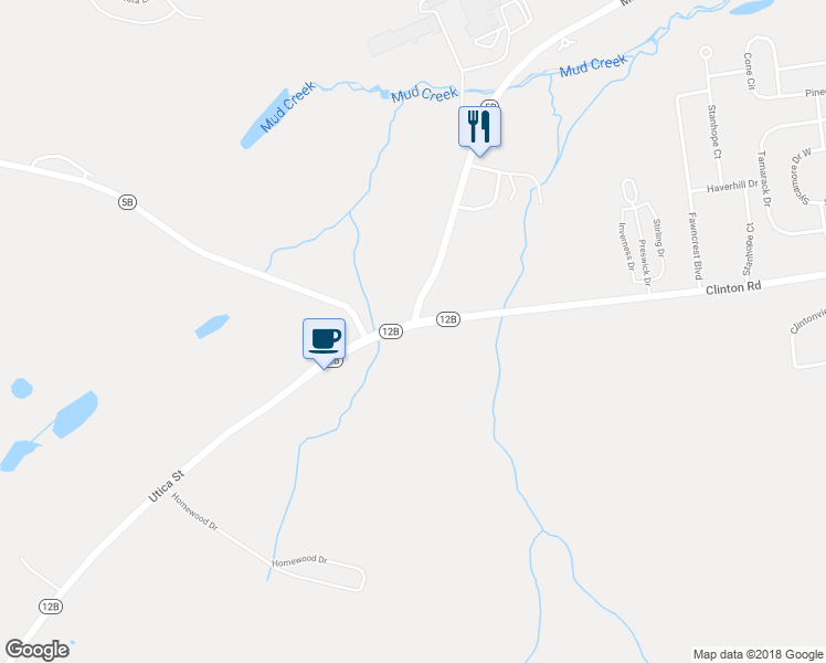 map of restaurants, bars, coffee shops, grocery stores, and more near 225 Clinton Road in New Hartford
