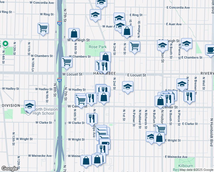 map of restaurants, bars, coffee shops, grocery stores, and more near 2826 North Doctor Martin Luther King Junior Drive in Milwaukee