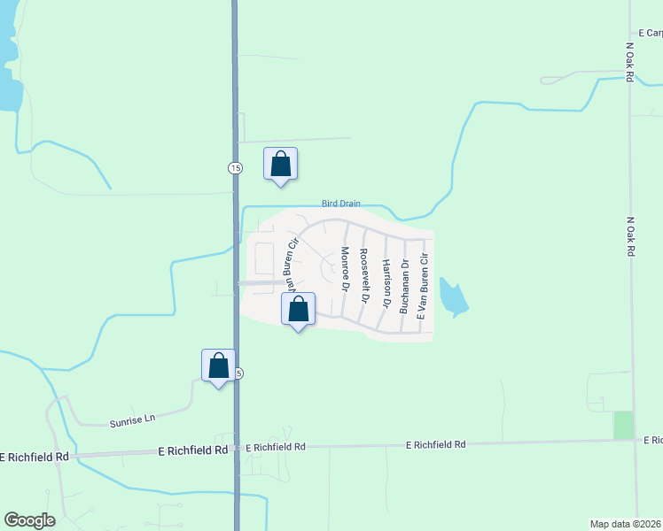 map of restaurants, bars, coffee shops, grocery stores, and more near 399 Jackson Circle in Davison