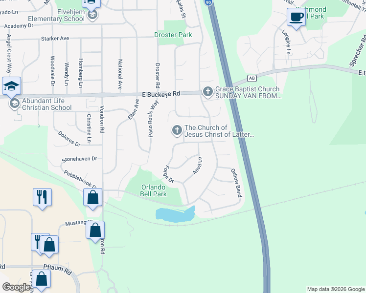 map of restaurants, bars, coffee shops, grocery stores, and more near 6 Woodglen Court in Madison