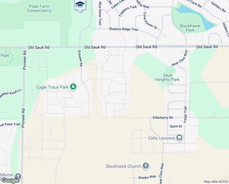 map of restaurants, bars, coffee shops, grocery stores, and more near Shining Willow Street in Middleton