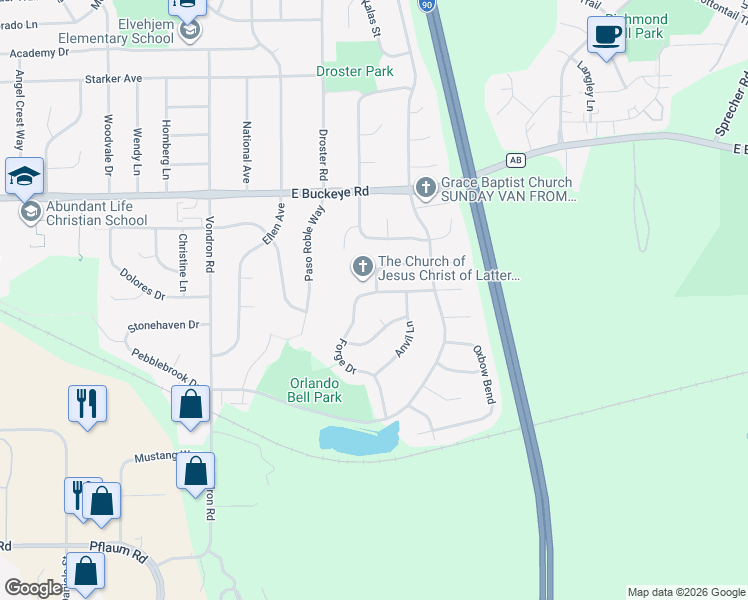 map of restaurants, bars, coffee shops, grocery stores, and more near 6 Woodglen Court in Madison