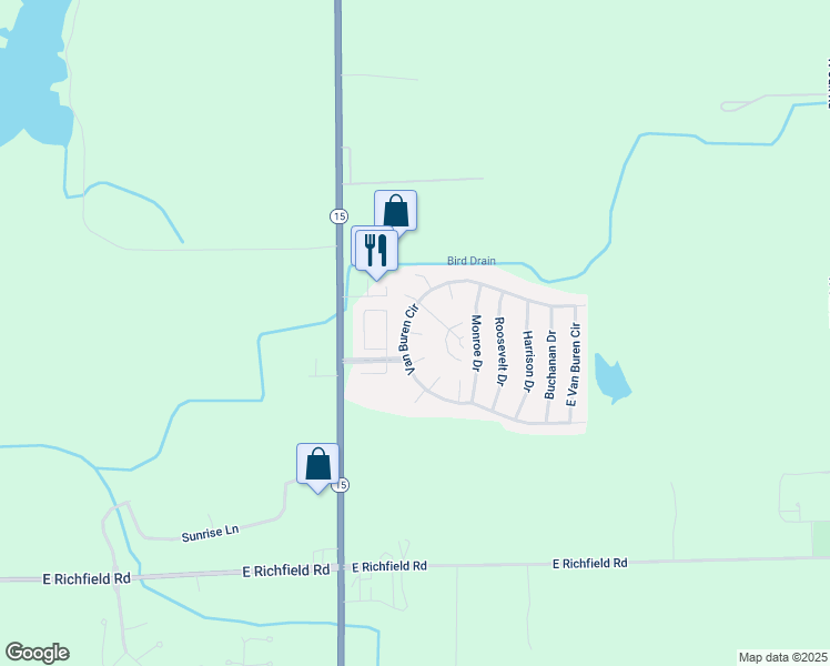 map of restaurants, bars, coffee shops, grocery stores, and more near 116 Taylor Court in Davison