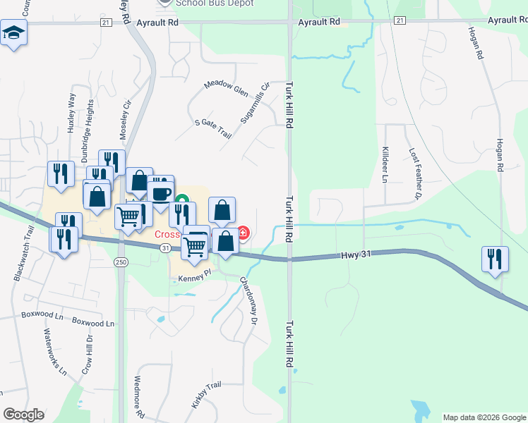 map of restaurants, bars, coffee shops, grocery stores, and more near 420 Cross Keys Office Park in Fairport