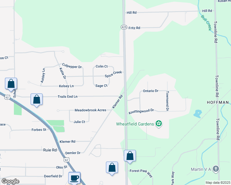 map of restaurants, bars, coffee shops, grocery stores, and more near 3789 Trails End Lane in North Tonawanda