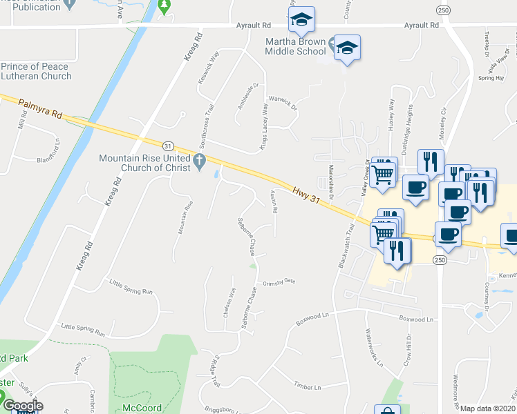 map of restaurants, bars, coffee shops, grocery stores, and more near 50 Selborne Chase in Fairport