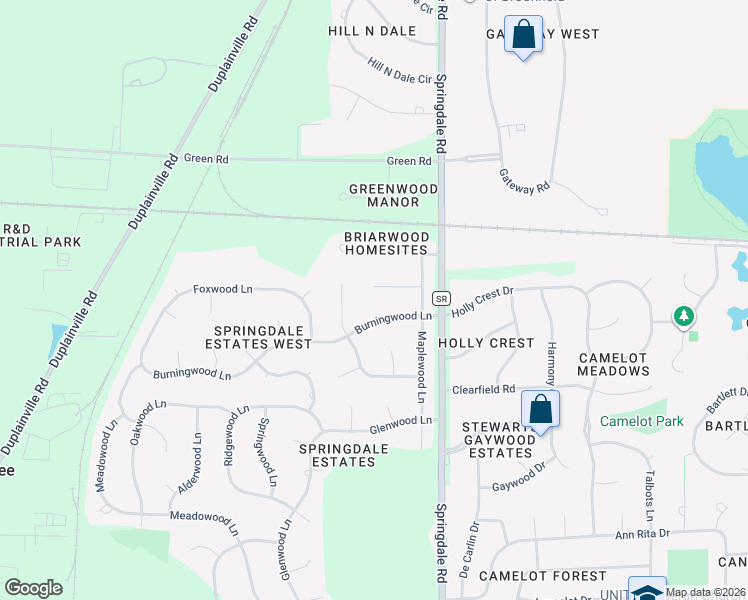 map of restaurants, bars, coffee shops, grocery stores, and more near W222N2872 Timberwood Court in Waukesha