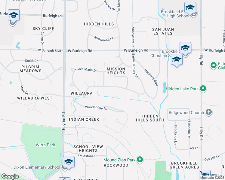 map of restaurants, bars, coffee shops, grocery stores, and more near in Brookfield