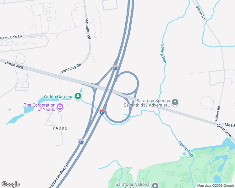 map of restaurants, bars, coffee shops, grocery stores, and more near Union Avenue in Saratoga Springs