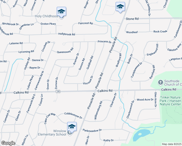 map of restaurants, bars, coffee shops, grocery stores, and more near 115 Viscount Drive in Rochester