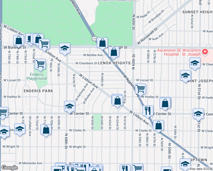 map of restaurants, bars, coffee shops, grocery stores, and more near 6324 West Richmond Avenue in Milwaukee