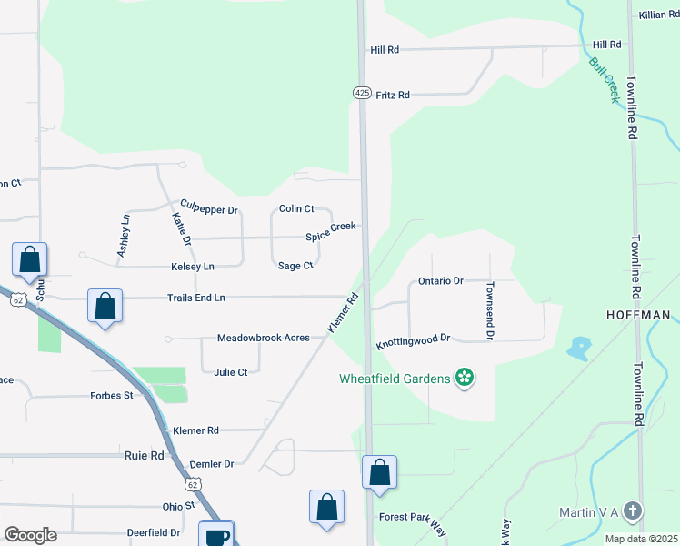 map of restaurants, bars, coffee shops, grocery stores, and more near 3789 Trails End Lane in North Tonawanda