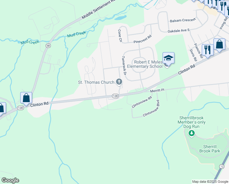 map of restaurants, bars, coffee shops, grocery stores, and more near 154 Clinton Rd in New Hartford
