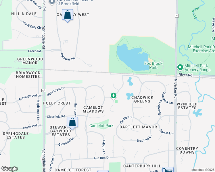 map of restaurants, bars, coffee shops, grocery stores, and more near 21115 Chancery Court in Brookfield
