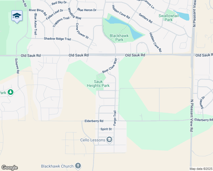 map of restaurants, bars, coffee shops, grocery stores, and more near 9418 White Fox Lane in Middleton