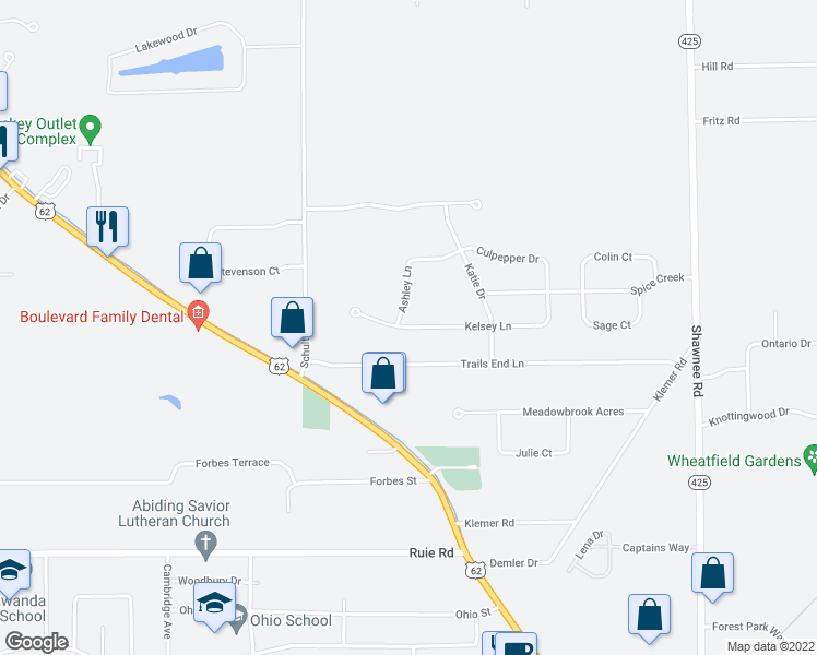 map of restaurants, bars, coffee shops, grocery stores, and more near 3587 Kelsey Lane in North Tonawanda