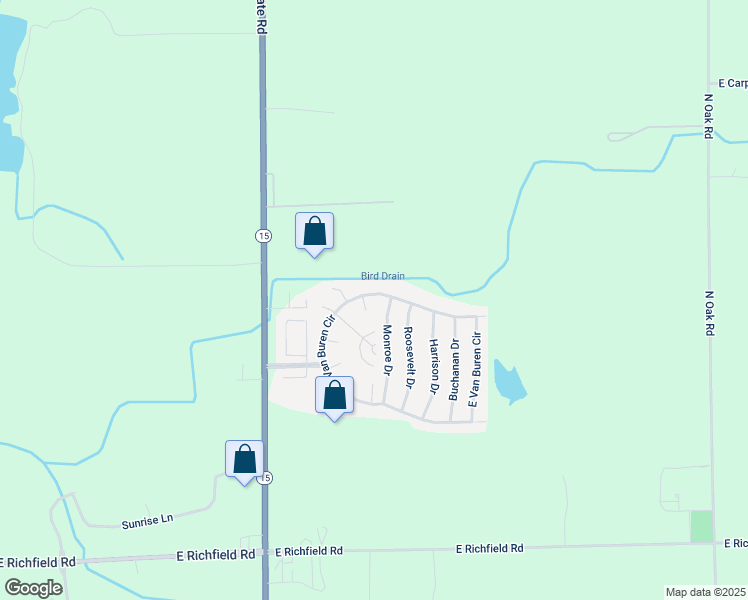 map of restaurants, bars, coffee shops, grocery stores, and more near 133 Nixon Drive in Davison