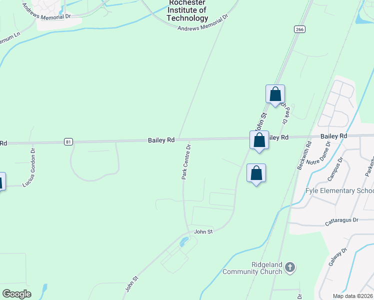 map of restaurants, bars, coffee shops, grocery stores, and more near 403 Park Centre Drive in West Henrietta