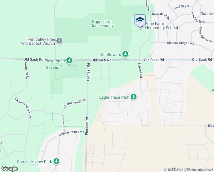 map of restaurants, bars, coffee shops, grocery stores, and more near 7451-7469 W Old Sauk Rd in Verona