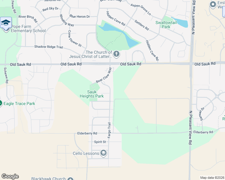 map of restaurants, bars, coffee shops, grocery stores, and more near 557 Fargo Trail in Middleton