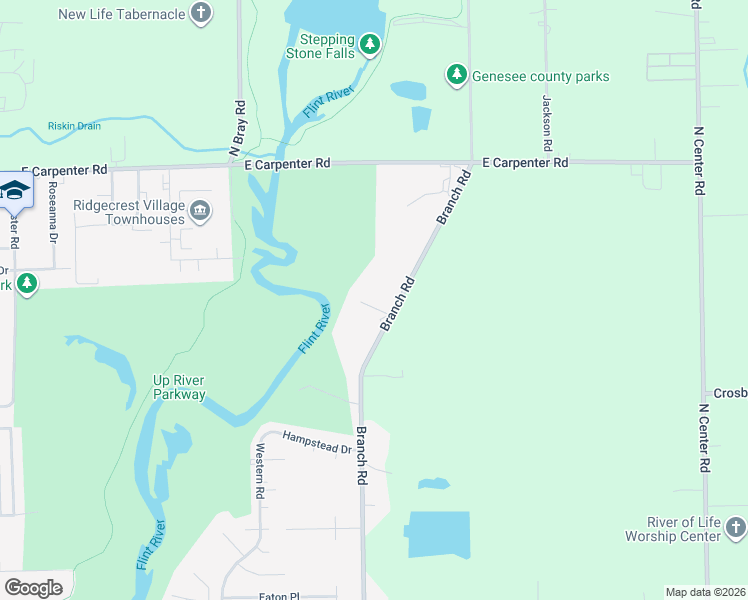 map of restaurants, bars, coffee shops, grocery stores, and more near 6649 Branch Road in Flint
