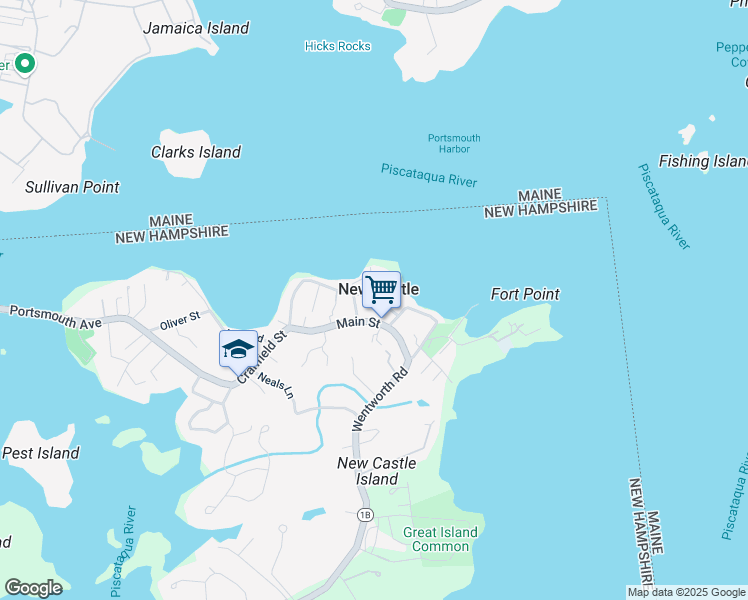 map of restaurants, bars, coffee shops, grocery stores, and more near in New Castle