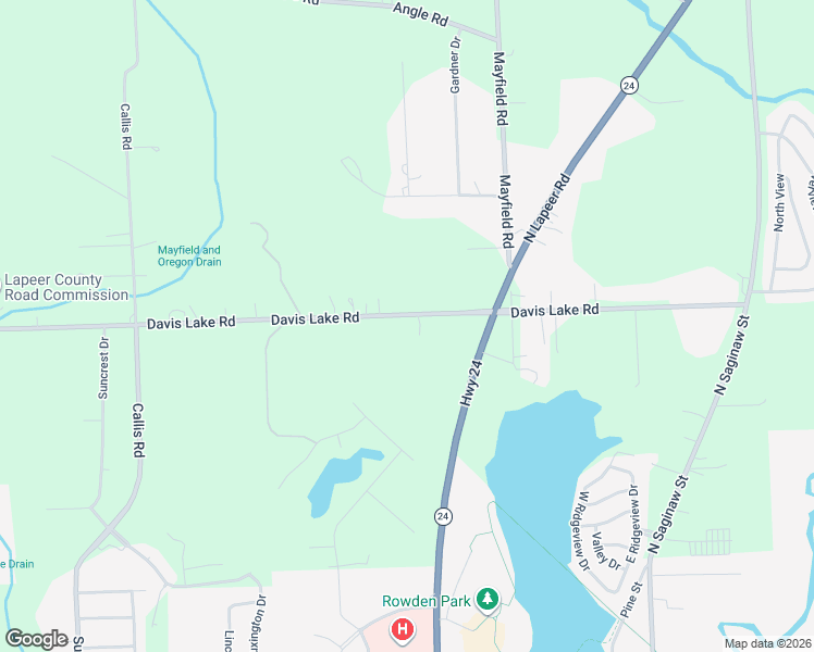 map of restaurants, bars, coffee shops, grocery stores, and more near 359 Davis Lake Road in Lapeer