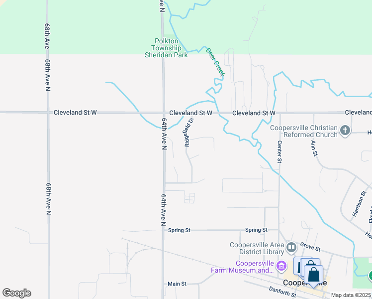 map of restaurants, bars, coffee shops, grocery stores, and more near 684 Ridgefield Drive in Coopersville