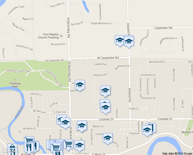 map of restaurants, bars, coffee shops, grocery stores, and more near 500 Rodney Avenue in Flushing