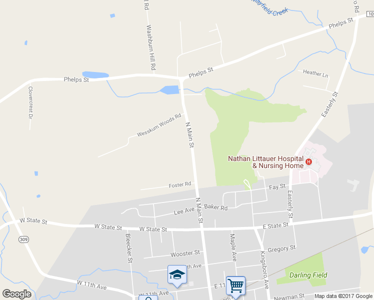 map of restaurants, bars, coffee shops, grocery stores, and more near 511 North Main Street in Gloversville