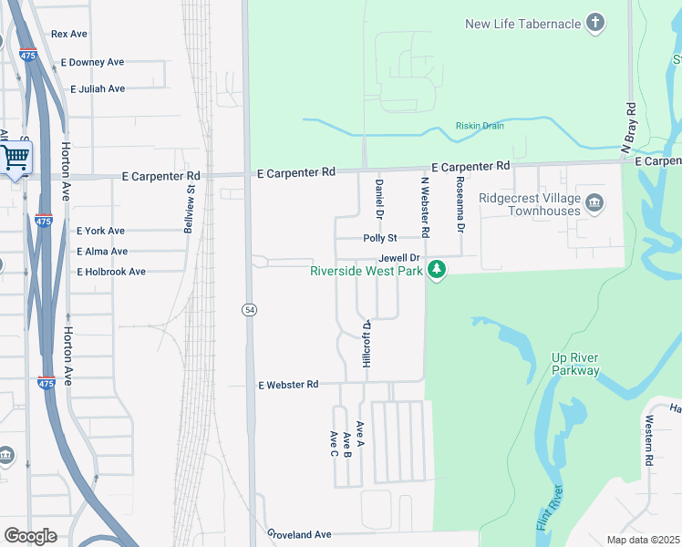 map of restaurants, bars, coffee shops, grocery stores, and more near 6702 Cecil Drive in Flint
