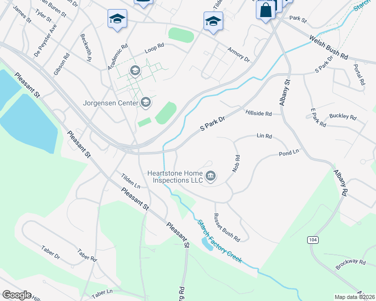 map of restaurants, bars, coffee shops, grocery stores, and more near 6 Nob Road in Utica