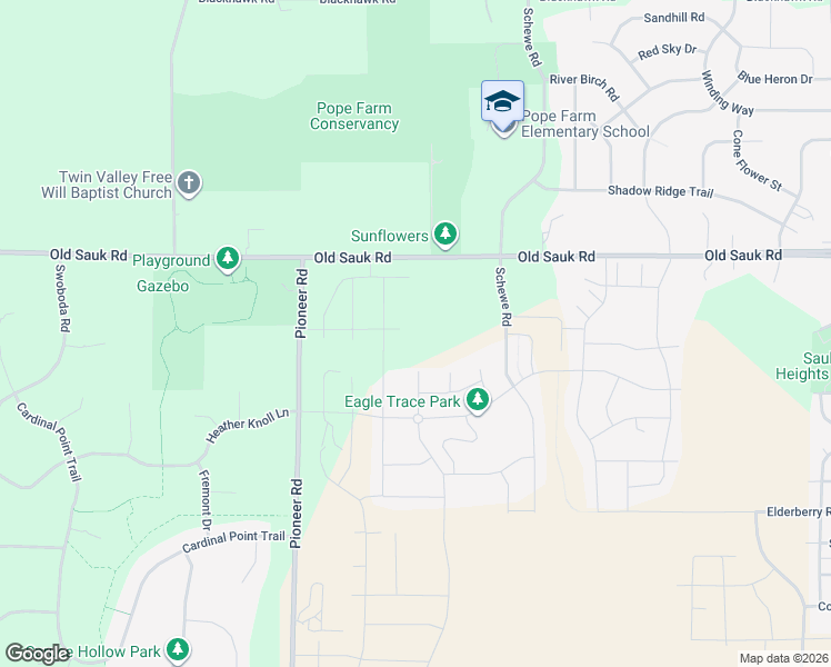 map of restaurants, bars, coffee shops, grocery stores, and more near 626 Schewe Road in Middleton