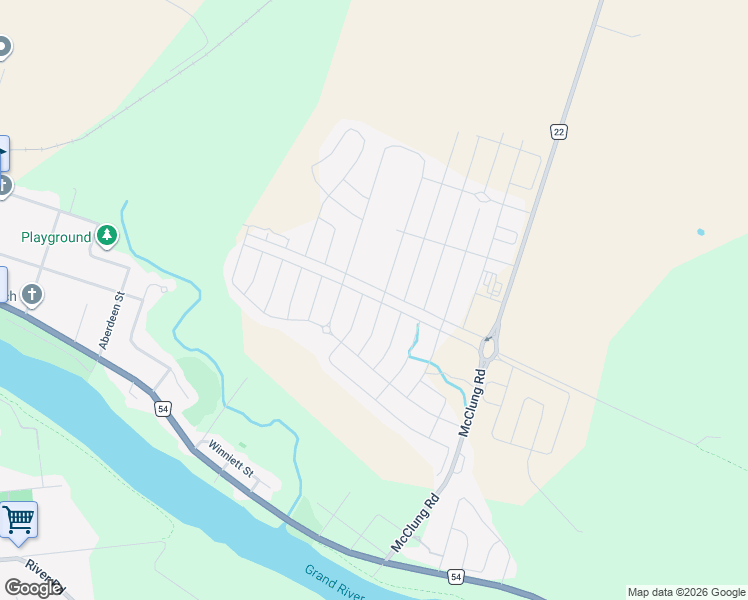 map of restaurants, bars, coffee shops, grocery stores, and more near 109 Thompson Road in Caledonia