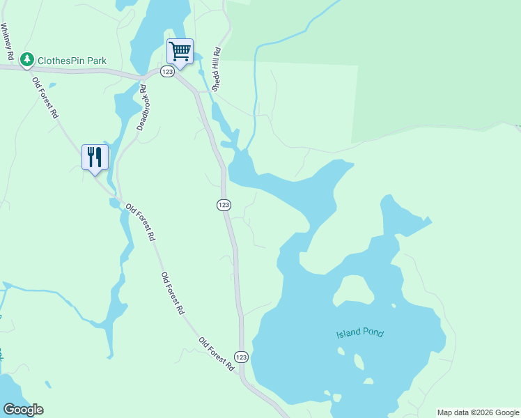 map of restaurants, bars, coffee shops, grocery stores, and more near 45 Murdough Road in Stoddard