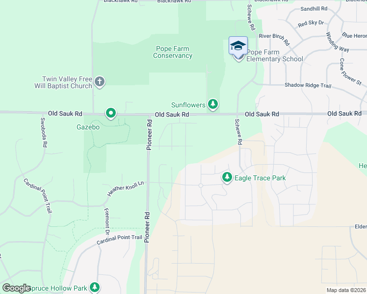 map of restaurants, bars, coffee shops, grocery stores, and more near 7451-7469 W Old Sauk Rd in Verona