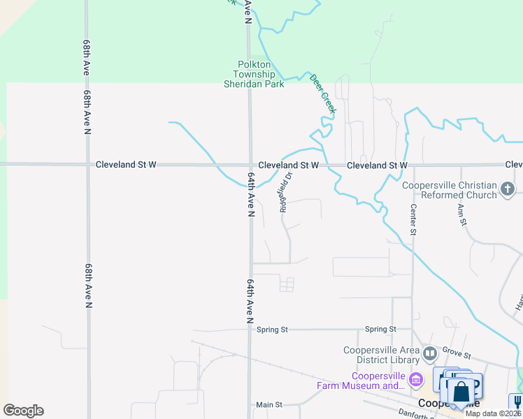 map of restaurants, bars, coffee shops, grocery stores, and more near 678 Glenvale Drive in Coopersville