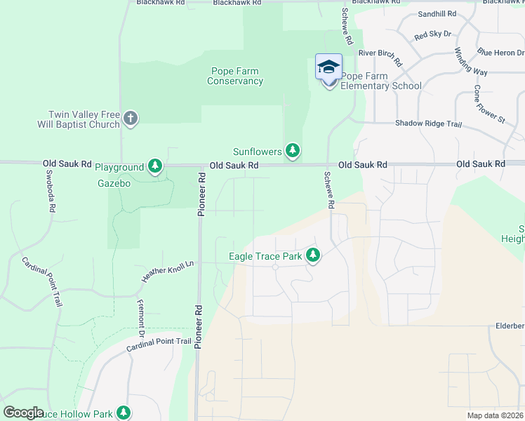 map of restaurants, bars, coffee shops, grocery stores, and more near 7451-7469 W Old Sauk Rd in Verona