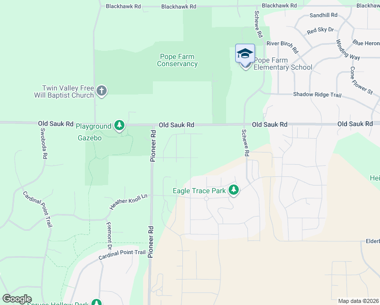 map of restaurants, bars, coffee shops, grocery stores, and more near 643 Rustic Rise Way in Verona
