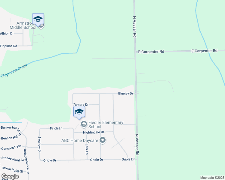 map of restaurants, bars, coffee shops, grocery stores, and more near 4372 Pheasant Drive in Flint